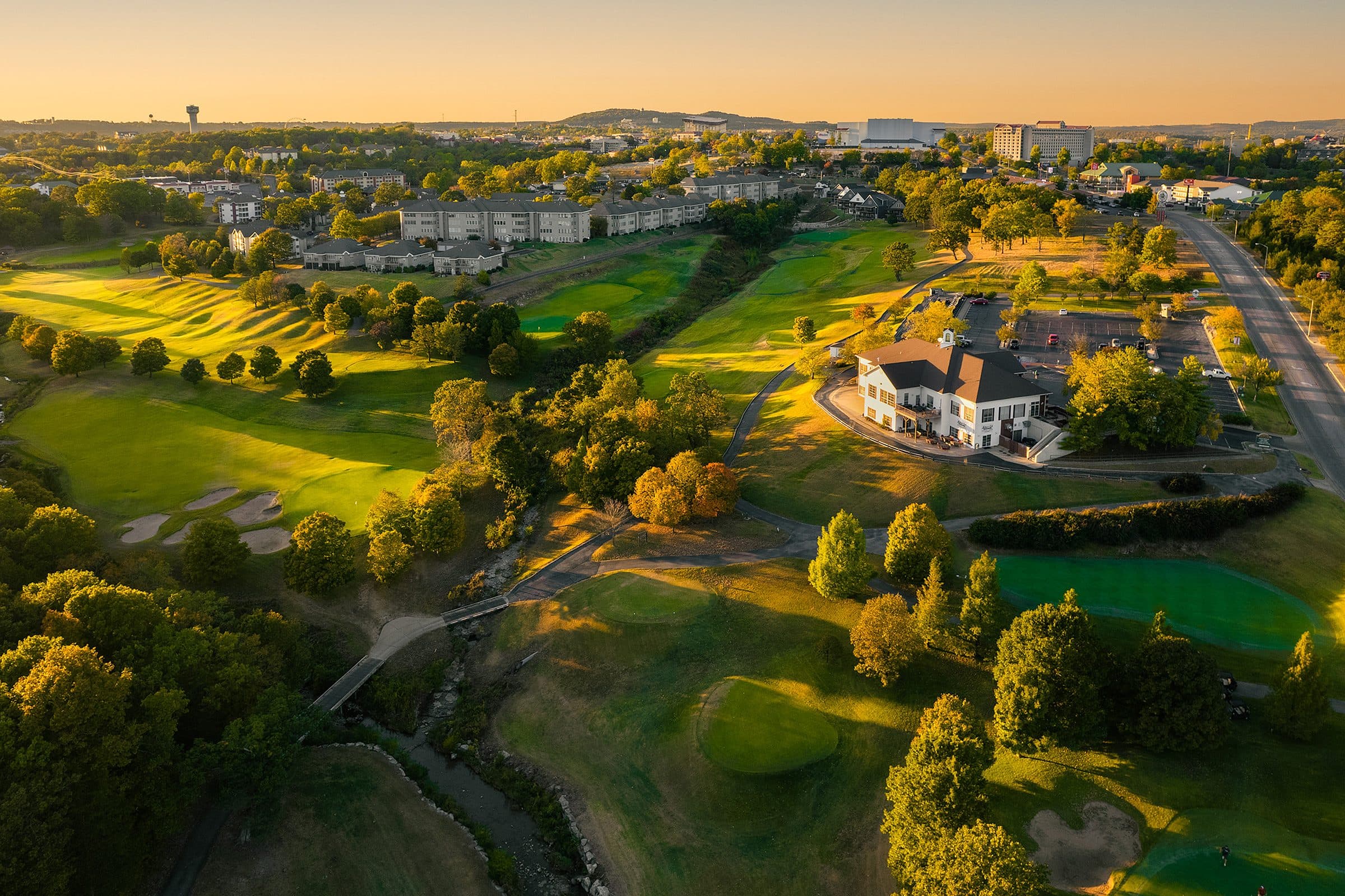 Golden hour over the Ozark hills